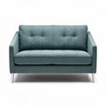 Zweisitzer sofa in hellblauem stoffenbezug mit metallfüßen 150 x 80 x 75cm