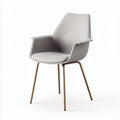 Stuhl aus grauem textilem Material mit metallischem Untergestell 60 x 60 x 80 cm