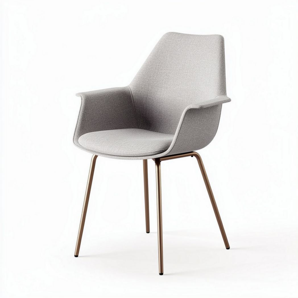 Stuhl aus grauem textilem Material mit metallischem Untergestell 60 x 60 x 80 cm